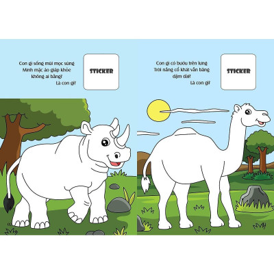 Sách - Bé Tô Màu - Khám Phá Châu Phi Hoang Dã - 20+ Hình Dán Sticker - Chính Thông Book