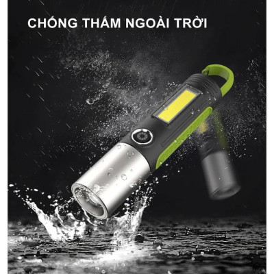 Đèn Pin Sạc Led Cob 4 Chế Độ Siêu Sáng Xst- 836 Dài 17Cm Có Móc Treo