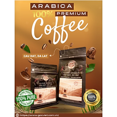 Cà phê Arabica Cầu Đất, Đà lạt- 100% cà phê nguyên chất dạng rang xay 500g