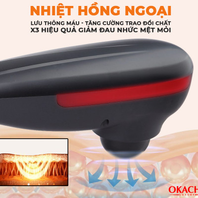 Máy massage cầm tay hồng ngoại OKACHI LUXURY JP-M610 (màu đen) 
