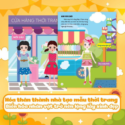 Sách - Sáng Tạo Thời Trang - Combo 6 Cuốn - Bóc Dán Hơn 100+ Stickers Quần Áo, Phụ Kiện Cho Bé Gái - Megabook