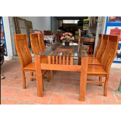 Bộ bàn ghế ăn gỗ sồi nga - Đồ gỗ Minh Tâm 0988-352-210