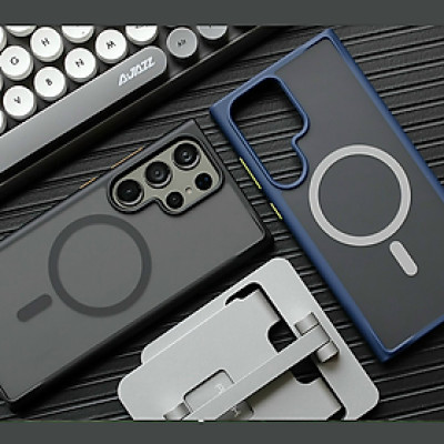 Ốp lưng nhám sạc từ tính cho Samsung Galaxy S23 Ultra hiệu Likgus PC Ultra-thin Frosted Magnetic Case - mặt lưng nhám mờ chống bám bẩn, gờ bảo vệ Camera 0.5mm - Hàng nhập khẩu