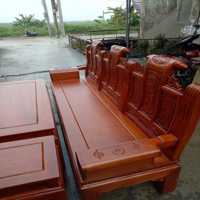 bộ bàn ghế âu á thư gỗ gõ đỏ