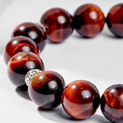 Vòng Tay Phong Thủy Đá Mắt Hổ Nâu Đỏ Phối Charm Tỳ Hưu Bạc (10mm) Mệnh Hỏa, Thổ Ngọc Quý Gemstones