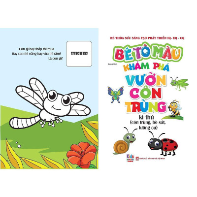 Sách - Bé Tô Màu - Khám Phá Vườn Côn Trùng Kì Thú - Côn Trùng, Bò Sát, Lưỡng Cư) (20+ Hình Dán Sticker - Chính Thông Book