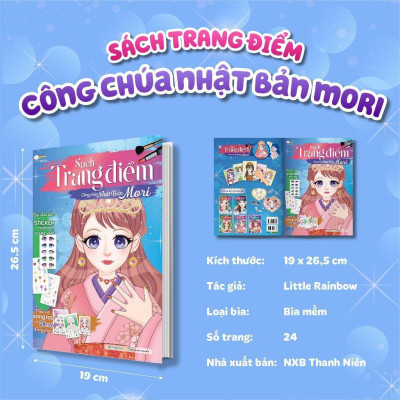 Sách - Trang Điểm Công Chúa Nhật Bản Mori - Tô Màu Và Bóc Dán Hơn 100+ Stickers Xinh Đẹp Cho Bé Gái - Megabook