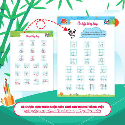 Sách - Phiếu Luyện Viết Cùng Gấu Kiki 2 - Luyện Viết Bảng Chữ Cái - Megabook