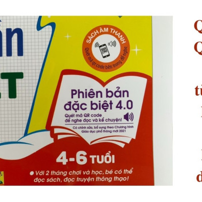 Tập đánh vần tiếng Việt theo sơ đồ tư duy phiên bản mới nhất 4.0 - Quét mã QR code nghe đọc và kể chuyện (Tặng kèm bộ thẻ học 42 thẻ chữ cái và chữ ghép)