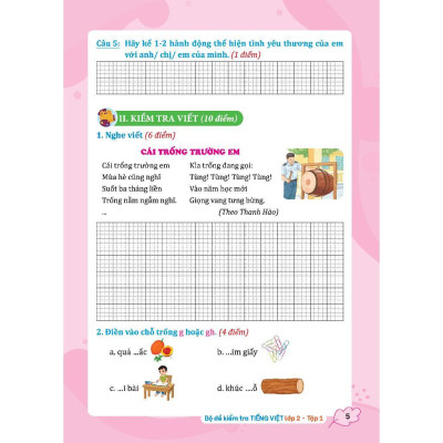 Sách - Bộ Đề Kiểm Tra Tiếng Việt Lớp 2 - Tập 1 - Kết Nối Tri Thức - Minh Thắng
