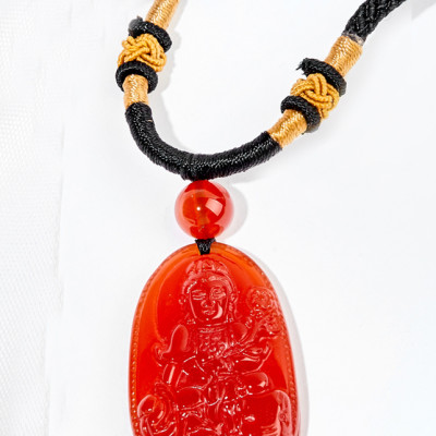 Mặt Dây Chuyền Phổ Hiền Bồ Tát Đá Mã Não Đỏ (3.6 x 2.3 cm) Ngọc Quý Gemstones