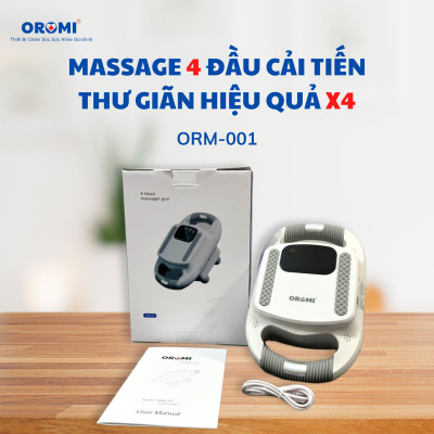 Máy Massage Toàn Thân OROMI ORM-001 Thế Hệ Mới - 4 Đầu Mát-Xa Cầm Tay Mô Sâu Chuyên Nghiệp Đa Năng