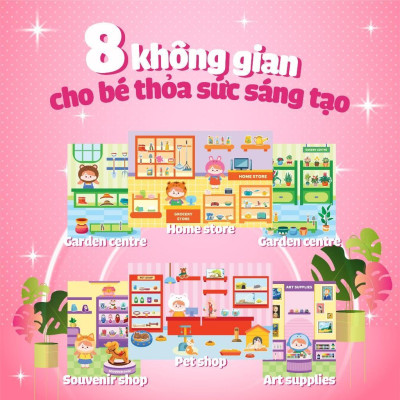 Sách Tương Tác Bóc Dán Sticker Cho Bé - Trò Chơi Đồ Hàng Trang Trí Nhà (Hơn 200 Stickers) - Megabook