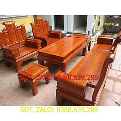 Bộ Bàn Ghế Âu Á Hộp Kiểu Cuốn Thư Gỗ Hương Vân