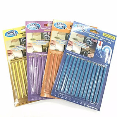 Vỉ que thông cống tiện ích, mỗi vỉ 12 que,que thông tắc khử mùi cống - bồn cầu - bồn rửa mặt (Màu ngẫu nhiên)