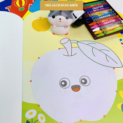 Sách - Bộ Tô Màu Bóc Dán 100+ Stickers (Song Ngữ Anh – Việt), bộ 6 quyển