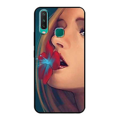Ốp Lưng in cho Vivo Y15 Mẫu Cô Gái Hôn Bông Hoa - Hàng Chính Hãng