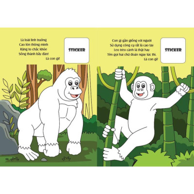 Sách - Bé Tô Màu - Khám Phá Rừng Xanh Hùng Vĩ - 20+ Hình Dán Sticker - Việt Thư