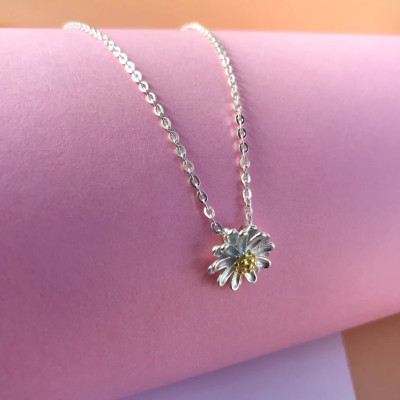 Dây Và Mặt Dây Chuyền Bạc Hiểu Minh DMD240 hoa cúc bạc ý