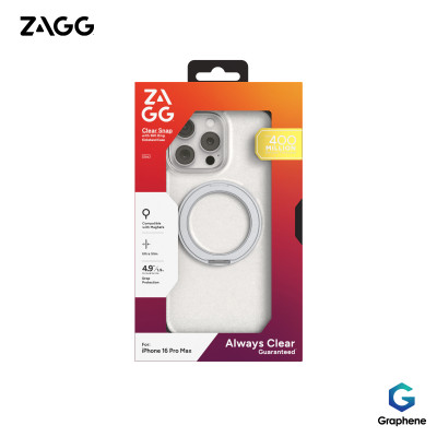 Ốp lưng ZAGG Snap RKS Clear dành cho iPhone 16 Pro/16 Promax, chống sốc lên đến 4m - Hàng chính hãng