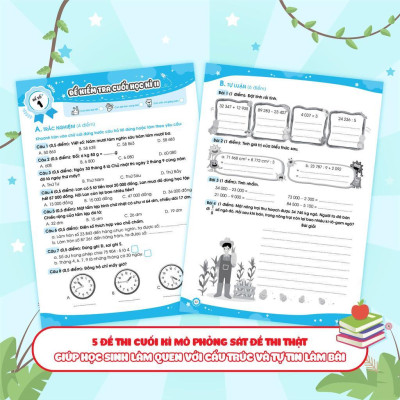 Sách - Bộ Đề Ôn Luyện Và Kiểm Tra Toán Và Tiếng Việt Lớp 3 - Combo 4 Cuốn - Megabook