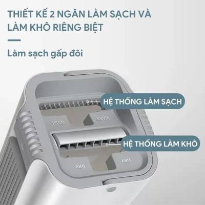 Bộ lau nhà GOSO Plus có thùng lau nhà 2 ngăn tự vắt, cây lau nhà xoay 360 độ giúp lau sàn làm sạch