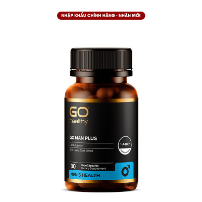Bộ Sản Phẩm Giúp Tăng Cường Sinh Lực - Sinh Lý Nam, Làm Chậm Quá Trình Mãn Dục Nam: Go Man Plus 30 Viên, Bổ Tim Go Co Q10 160mg 30 Viên