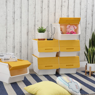 Thùng lưu trữ đa năng 34 lít OTELLO chất liệu nhựa PP trắng, nắp vàng, kích thước 45x38x31cm (DxRxC) | Index Living Mall | Nhập khẩu Thái Lan