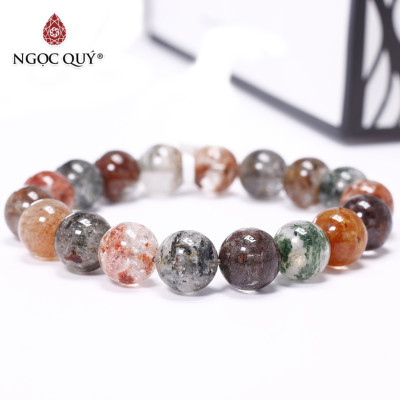  Vòng tay trơn đá thạch anh ưu linh đa sắc size hạt 11mm - Ngọc Quý Gemstones