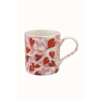 Cath Kidston - Ly/Rosie Fine China Mug - Marble Hearts Ditsy - Pink -1044126