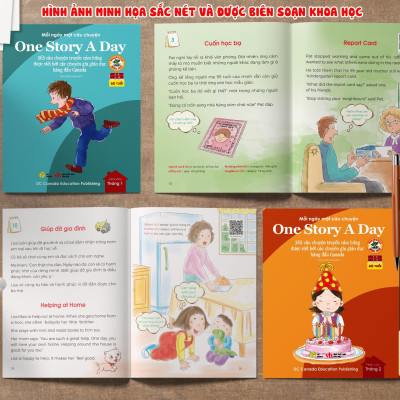 Sách - One Story A Day - CUỐN 3 : 365 câu chuyện phát triển IQ, EQ cho bé - Bản song ngữ tặng kèm file nghe