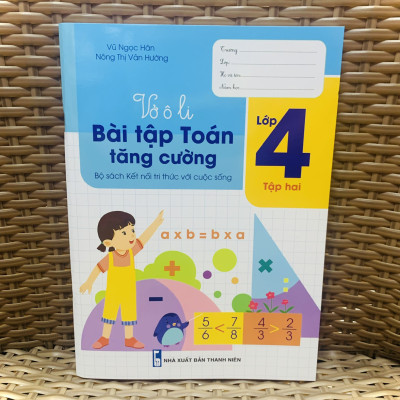 Sách - Combo Vở Ô li Bài Tập Toán Tăng Cường lớp 4 - tập 1 + 2 ( Kết Nối )
