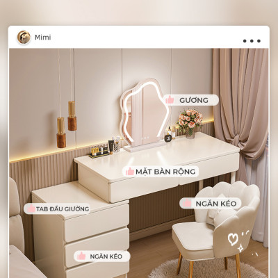 Bàn trang điểm thông minh kèm tủ nhiều ngăn kéo thương hiệu IGA - GM142