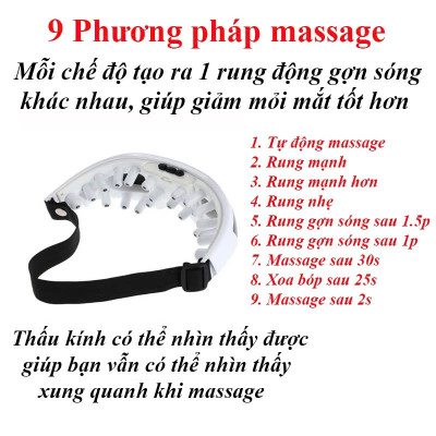 Máy Massage Mắt - Kính Massage Mắt Công Nghệ Từ Tính Giảm Áp Lực, Giảm Mỏi Mắt Hiệu Quả