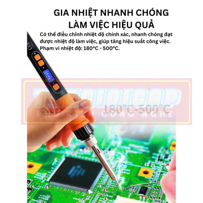 ROGTZ Mỏ Hàn Có Màn Hình LCD Hiển Thị 909DR 80W - Hàng Nhập Khẩu
