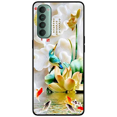 Ốp lưng dành cho Oppo Reno 4 Pro mẫu Chim Hoa TRắng