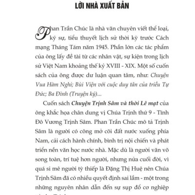 Chuyện Trịnh Sâm và thời Lê Mạt - bản in 2024