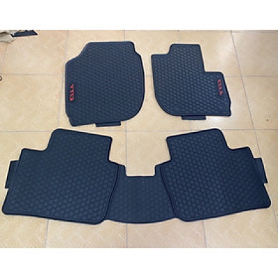 Thảm lót sàn cao su Honda City 2015- 2021- 2022 cao cấp loại đúc dày theo xe mẫu tổ ong chữ đỏ