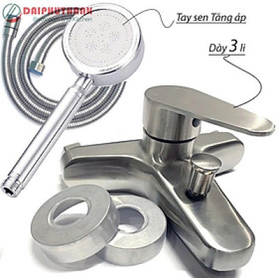 Bộ Vòi Sen Tắm Nóng Lạnh KZ-SV02TD Inox SUS304 - Đủ bộ gồm củ sen, tay sen, dây và gác sen,..
