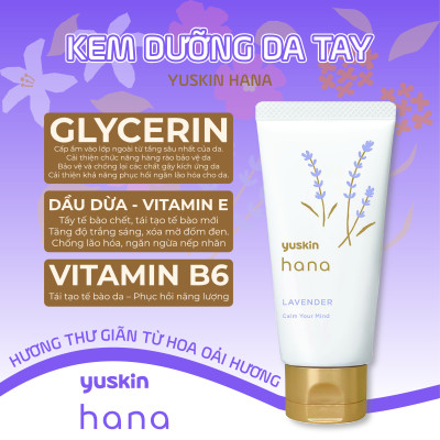Kem Dưỡng Da Tay Hương Hoa Oải Hương Yuskin Hana Lavender (Tuýp 50 G)