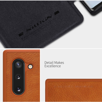 Bao da dành cho Samsung Galaxy Note 10 hiệu Nillkin Qin (Chất liệu da cao cấp, có ngăn đựng thẻ, mặt da siêu mềm mịn) - Hàng chính hãng