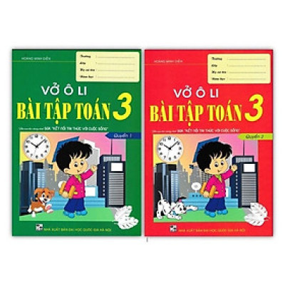 Sách - (Combo 2 tập) Vở Ô Li Bài Tập Toán Lớp 3 - Biên soạn theo chương trình SGK Kết Nối Tri Thức Với Cuộc Sống (HA-MK)
