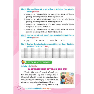 Sách - Bộ Đề Kiểm Tra Tiếng Việt Lớp 2 - Tập 1 - Kết Nối Tri Thức - Minh Thắng