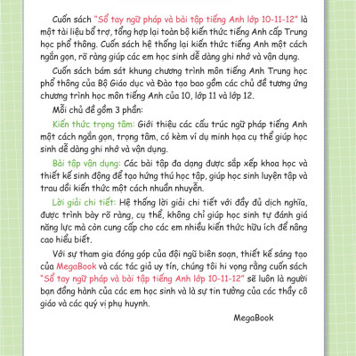 Sổ Tay Ngữ Pháp Và Bài Tập Tiếng Anh Lớp 10-11-12 (MGB)