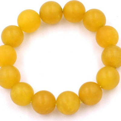 Chuỗi đeo tay đá thạch anh vàng mờ 14 ly - Vòng chuỗi đeo tay đá phong thủy