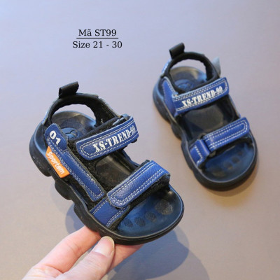 Dép sandal bé trai 1 - 5 tuổi quai hậu quai ngang kiểu dán nhẹ êm da mềm cao cấp đi học đi biển ST99 NHÍM SHOP