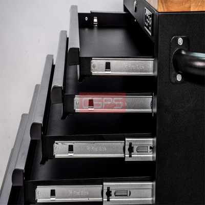 Tủ dụng cụ 7 ngăn kéo mặt gỗ màu đen mờ