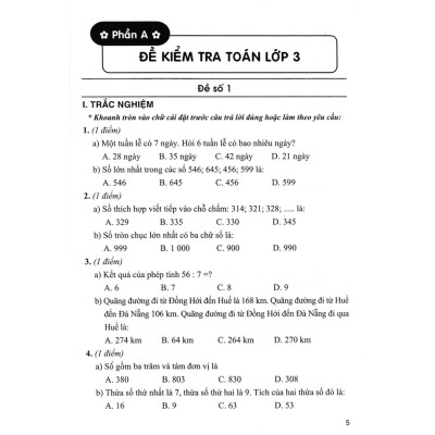 Bộ Đề Kiểm Tra Môn Toán Lớp 3 (Dùng Kèm SGK  Kết Nối Tri Thức Với Cuộc Sống)-MK