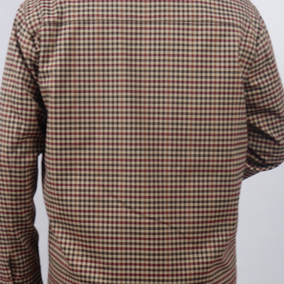 Áo Jacket nam 2 lớp cổ trụ Novelty Casual xanh caro nhỏ màu nâu NJKMCNMT3B2305242