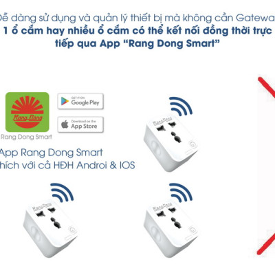 Ổ cắm wifi đơn chính hãng Rạng Đông Model: OC.01.WF 16A